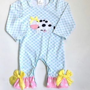 Cow appliqué romper